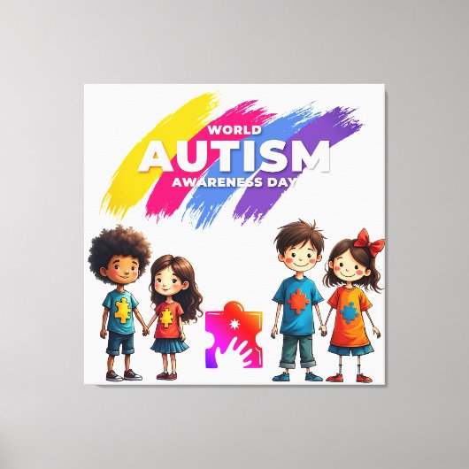 Autisme Bewustzijn Canvas Afdruk (Voorkant)
