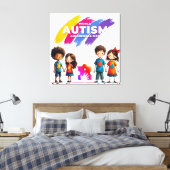 Autisme Bewustzijn Canvas Afdruk (Insitu (Slaapkamer))