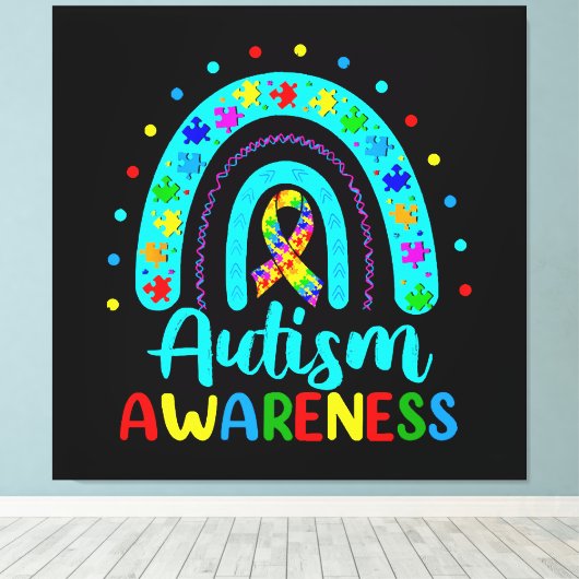 Autisme Bewustzijn Canvas Afdruk (Insitu (Houten vloer))