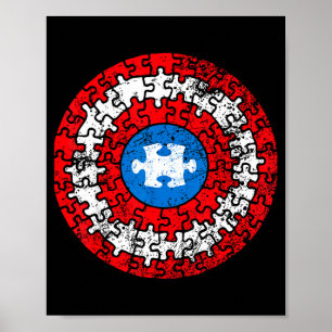 Autisme bewustzijn Captain Shirt steun Autistisch Poster