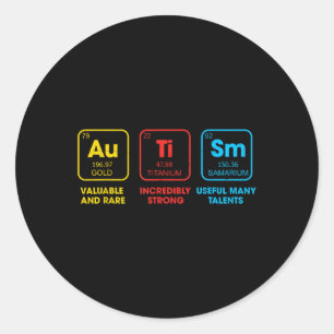 Autisme Bewustzijn Chemie Elementen Periodiek Tabe Ronde Sticker
