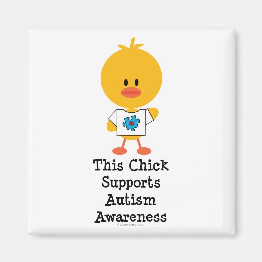Autisme Bewustzijn Chick Magnet (Voorkant)