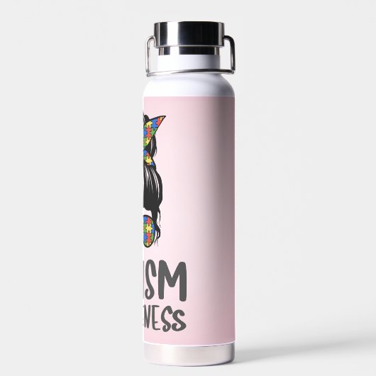 Autisme bewustzijn chique waterfles (Achterkant)