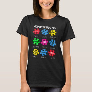Autisme Bewustzijn Christelijk  God Zegt Dat Je Be T-shirt