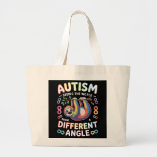 Autisme bewustzijn citaat unieke geest regenboog grote tote bag