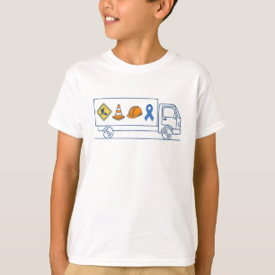 Autisme bewustzijn constructie vrachtwagen steun l t-shirt