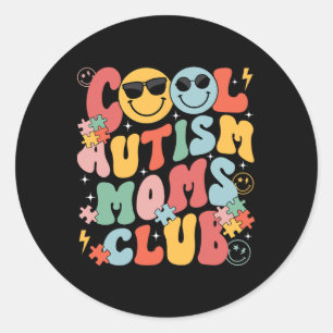 Autisme Bewustzijn Cool Autisme Moms Club Mama Mom Ronde Sticker