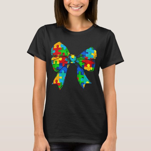 Autisme Bewustzijn Coquette Bow T-shirt (Voorkant)