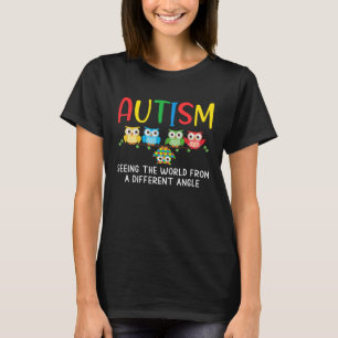 Autisme bewustzijn Cute Uil Kleur Puzzels Autisme T-shirt