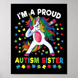 Autisme Bewustzijn Dabbing Eenhoorn Meisje Trots A Poster