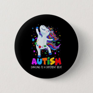 Autisme bewustzijn Dabbing Eenhoorn Puzzelstuk Kin Ronde Button 5,7 Cm