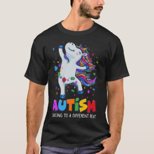Autisme bewustzijn Dabbing Eenhoorn Puzzelstuk Kin T-shirt
