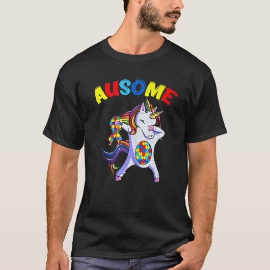 Autisme Bewustzijn Dabbing Eenhoring Geweldig T-shirt (Voorkant)