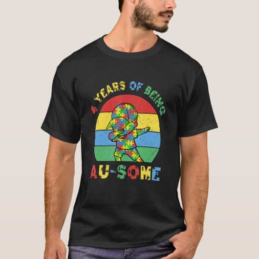 Autisme bewustzijn Dabbing Geweldig 4 Jaar Oud 4e  T-shirt (Voorkant)