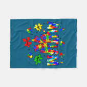 Autisme bewustzijn dag coquette strik puzzelstukke fleece deken (Voorkant (Horizontaal))