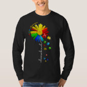 Autisme bewustzijn Daisy Flower Kies Sind T-shirt (Voorkant)