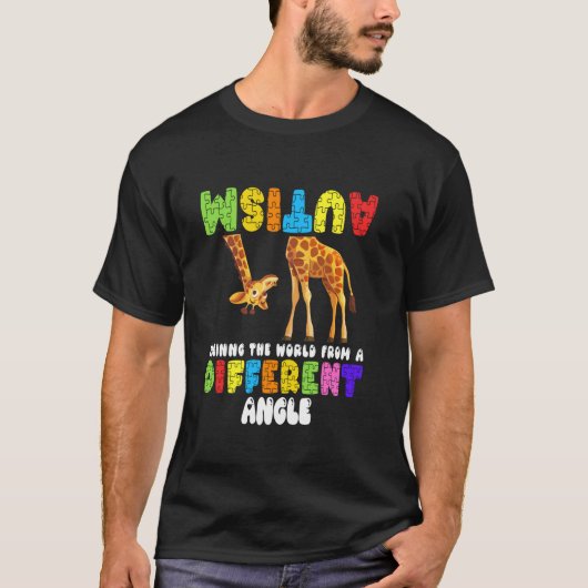 Autisme Bewustzijn De Giraffe Wereld Uitzicht zien T-shirt (Voorkant)