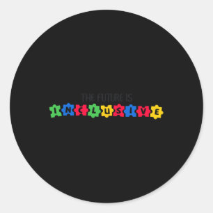 Autisme bewustzijn De toekomst is inclusief 1 Ronde Sticker