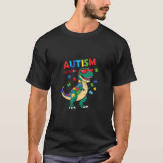 Autisme Bewustzijn Dino Puzzel T-shirt