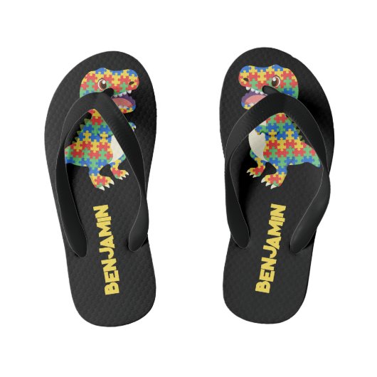 Autisme bewustzijn Dinosauriërs Kinder Teenslippers (Voetbed)
