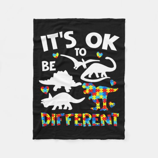 Autisme bewustzijn Dinosaurus Jongens Het is ok om Fleece Deken (Voorkant)
