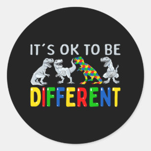 Autisme Bewustzijn Dinosaurus Kind Boys Het is OK Ronde Sticker