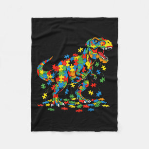 Autisme bewustzijn dinosaurus kleurrijke puzzel au fleece deken
