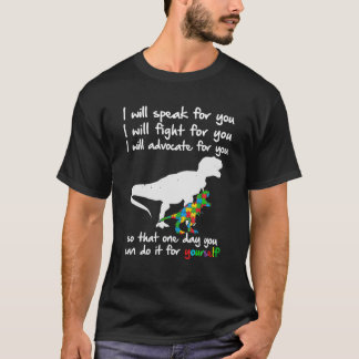 Autisme Bewustzijn Dinosaurus Moeder Leraar Ik zal T-shirt