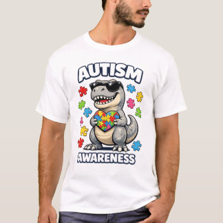 Autisme bewustzijn Dinosaurus Puzzel Grappige Dino T-shirt