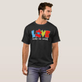 Autisme Bewustzijn Docent T-shirt Liefde Heeft Gee (Voorkant volledig)