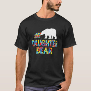 Autisme Bewustzijn Dochter Beer Puzzel Steun Auti T-shirt