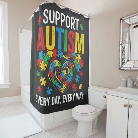 Autisme bewustzijn douchegordijn (In situ)