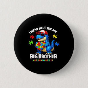 Autisme bewustzijn draag blauw voor grote broer ronde button 5,7 cm