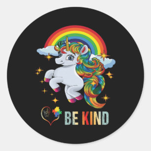 Autisme Bewustzijn Eenhoorn Wees Aardig Asl Liefde Ronde Sticker