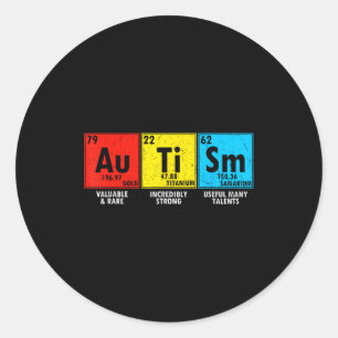 Autisme bewustzijn Elementen Periodiek Systeem Man Ronde Sticker