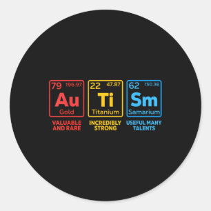 Autisme Bewustzijn Elementen Periodiek Tafel Vrouw Ronde Sticker