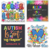 Autisme Bewustzijn Extra grote Vinyl Sticker Laken (Voorkant)