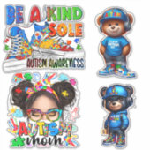Autisme Bewustzijn Extra grote Vinyl Sticker Laken (Voorkant)