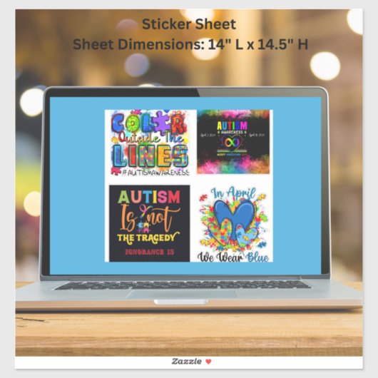 Autisme Bewustzijn Extra grote Vinyl Sticker Laken (Vel)
