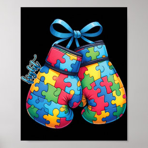 Autisme bewustzijn Familie Bokshandschoenen Autism Poster
