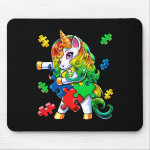 Autisme bewustzijn Flossing Eenhoorn Puzzelstuk Gi Muismat
