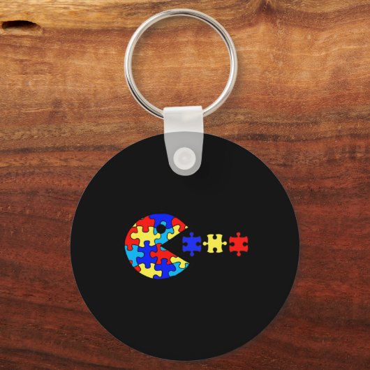 Autisme Bewustzijn Fun Autisme Puzzel Stuk Video G Sleutelhanger (Voorkant)