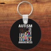 Autisme bewustzijn Funny Trump Support Autistisch Sleutelhanger (Voorkant)
