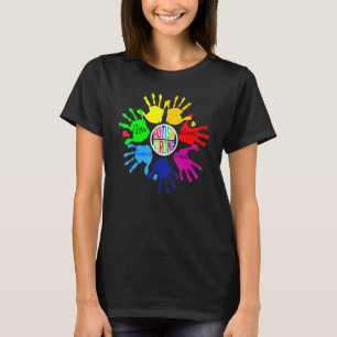 Autisme bewustzijn  Gebarentaal Hand Puzzel Onders T-shirt