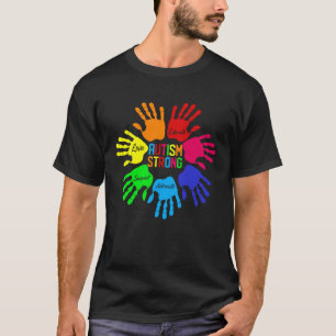 Autisme Bewustzijn Gebarentaal Hand Puzzel Onderst T-shirt