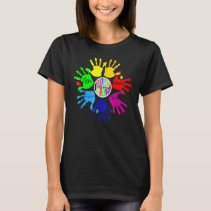 Autisme Bewustzijn Gebarentaal Hand Puzzel Onderst T-shirt