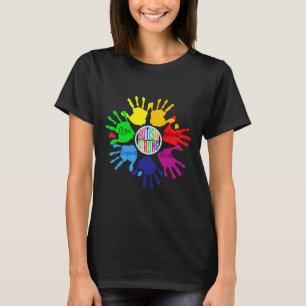 Autisme Bewustzijn Gebarentaal Handpuzzel Onderste T-shirt