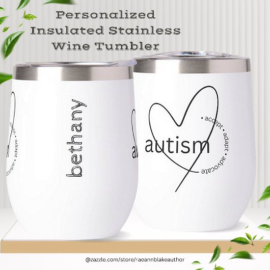 Autisme Bewustzijn Geïsoleerde Roestvrij Wijn Tumb