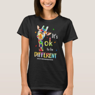 Autisme Bewustzijn Giraffe Dier Het Is Ok Om Ander T-shirt