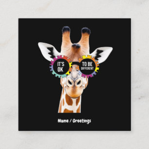 Autisme Bewustzijn Giraffe Het Is OK Om Anders Te Vierkante Visitekaartje